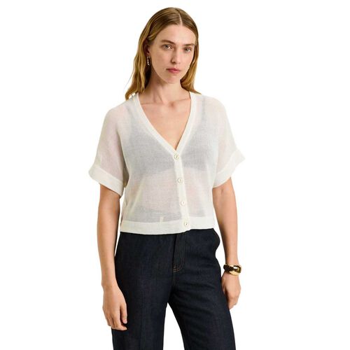 Veronika Maine Mesh Knit Cardigan